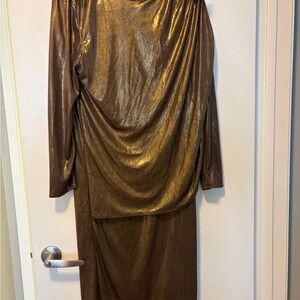 Vintage Frances La Vie Italian Gold Long Sleeve Dress